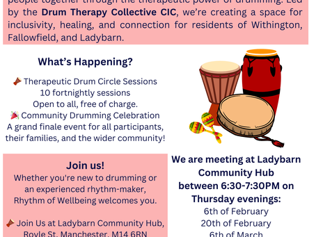 New community drum circle group at Ladybarn Community Hub