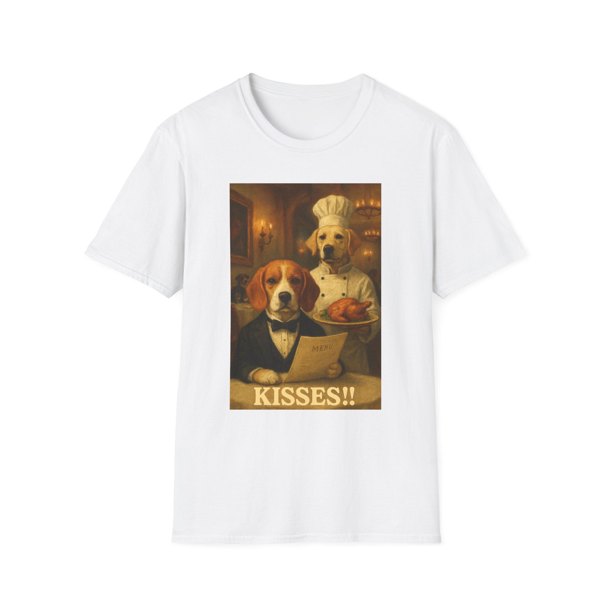 Kisses!! Chef & Butler Dogs Vintage Poster T-Shirt