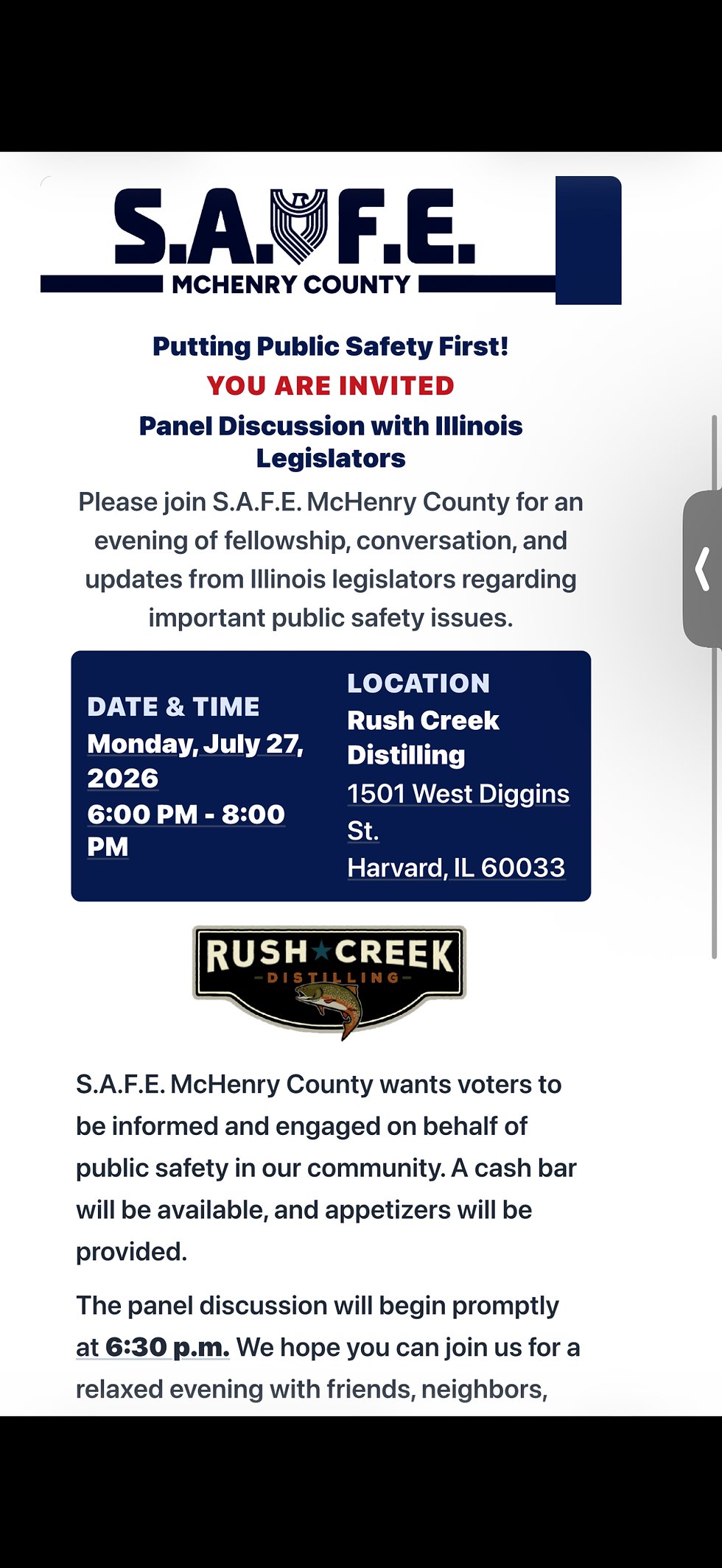 7-27-26, 6-8pm, S.A.V.E. McHenry County Putting Public Safety First