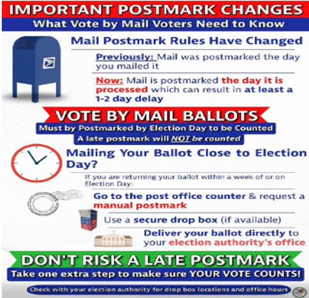 Kane & McHenry County -Your Primary Vote Matters! NEW Postal Law May Affect Your Mail-in Ballot