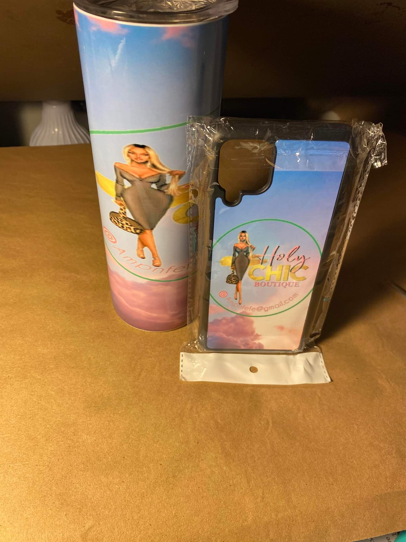 Holychic collection cups and phone cases 