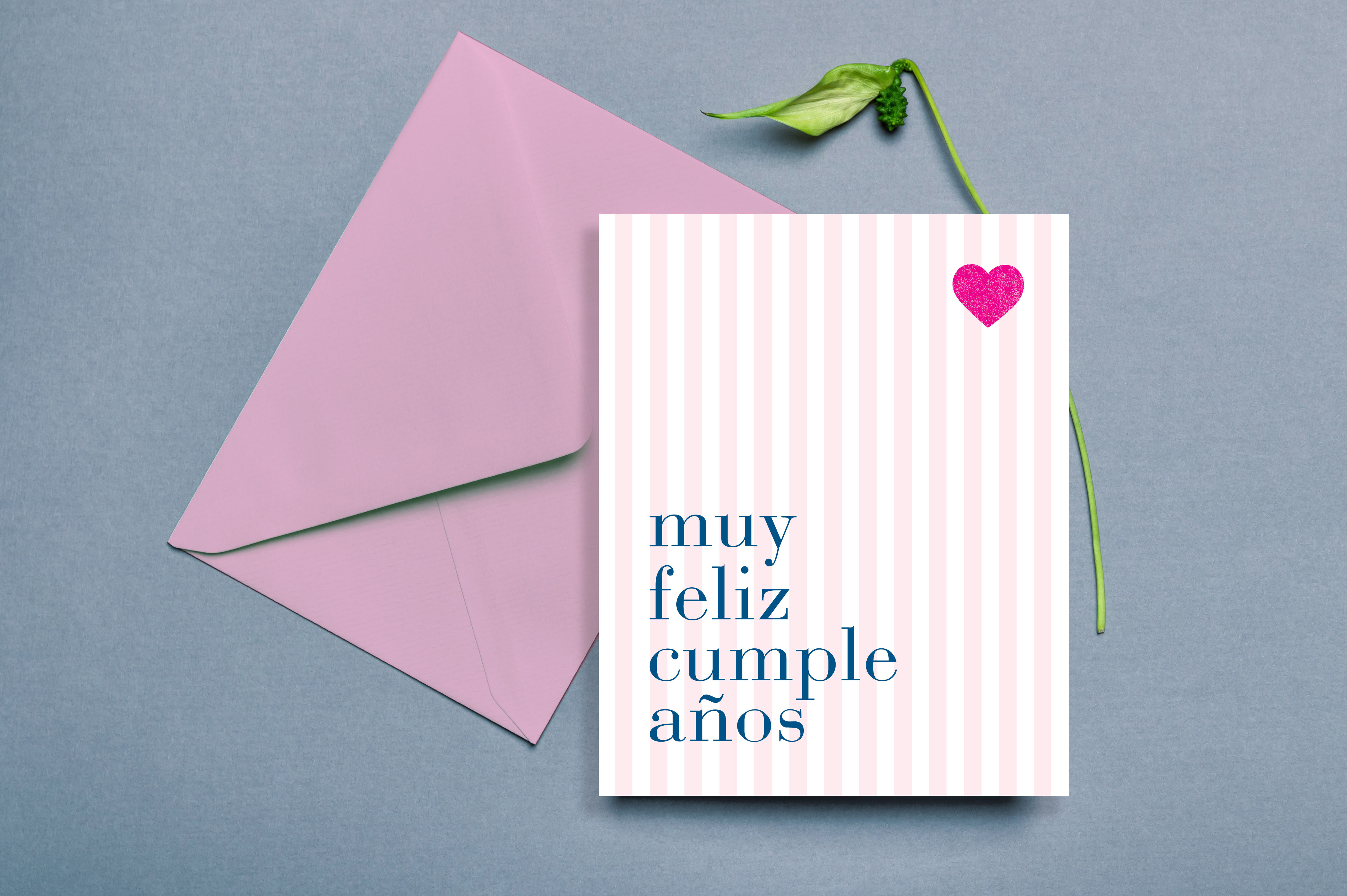 Tarjeta De Saludo Rayas - Muy Feliz Cumpleaños Rosa