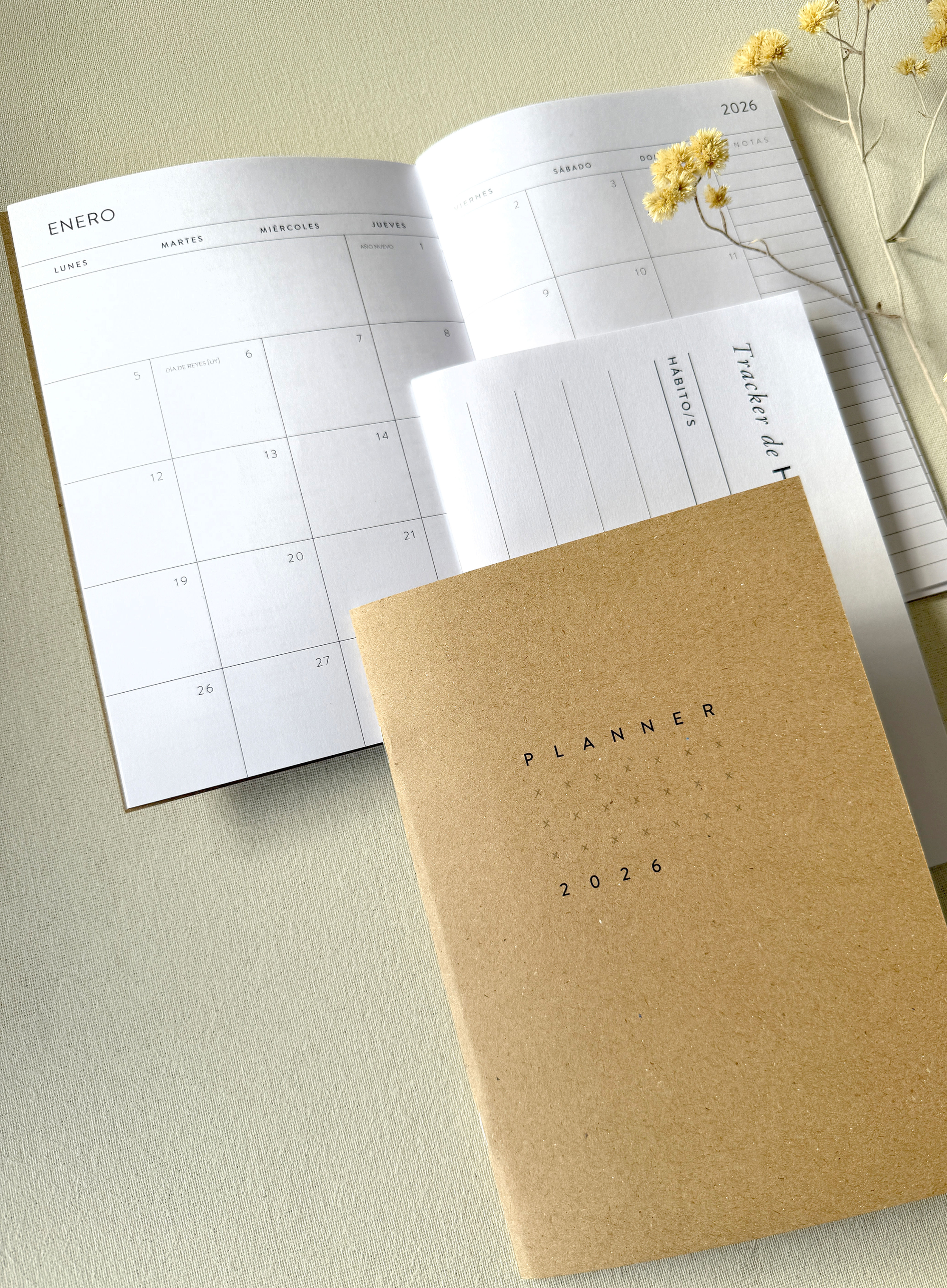 Planner Mensual 2026 A5 Kraft