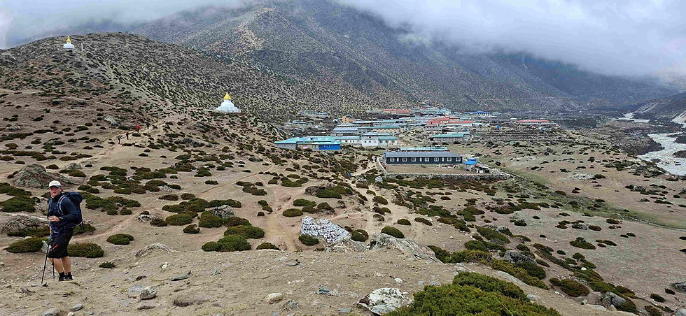 A stunning view of alpine meadows at Dingboche