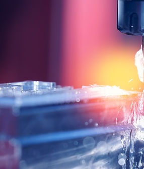 Closeup CNC milling machine during operation. Produced cutting metal parts, banner backgro