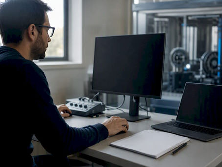 Engineer preparing CFD simulation workstation