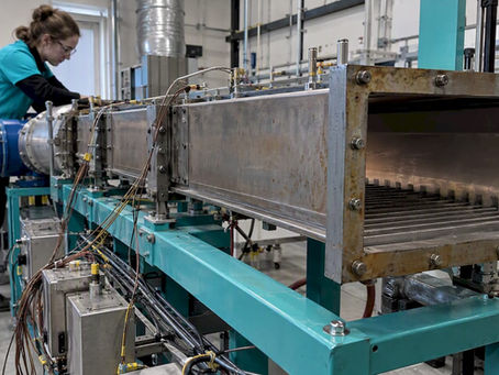 Instrumented ribbed duct in a thermal lab