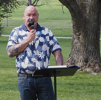 William Rogers, former CoreCivic employee, speaks at a press event