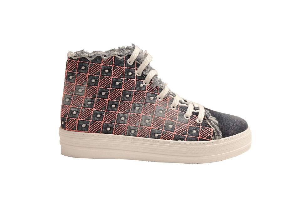 Thumbnail: Denim Pink - High Top Sneakers