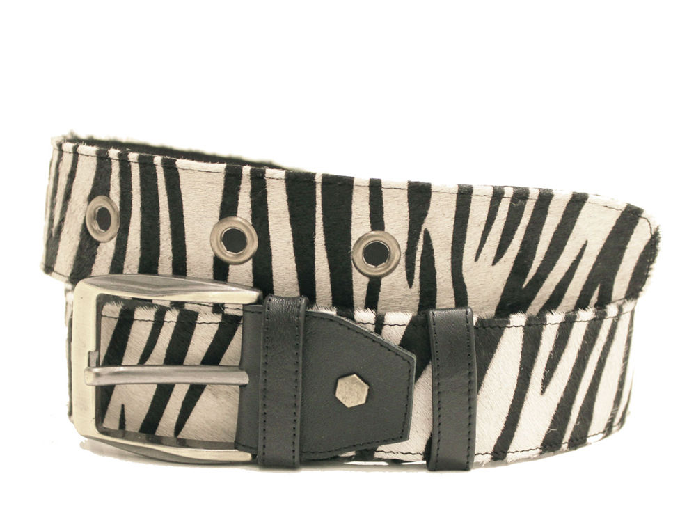 Calf Hair Zebra Adjustable Jean Belt