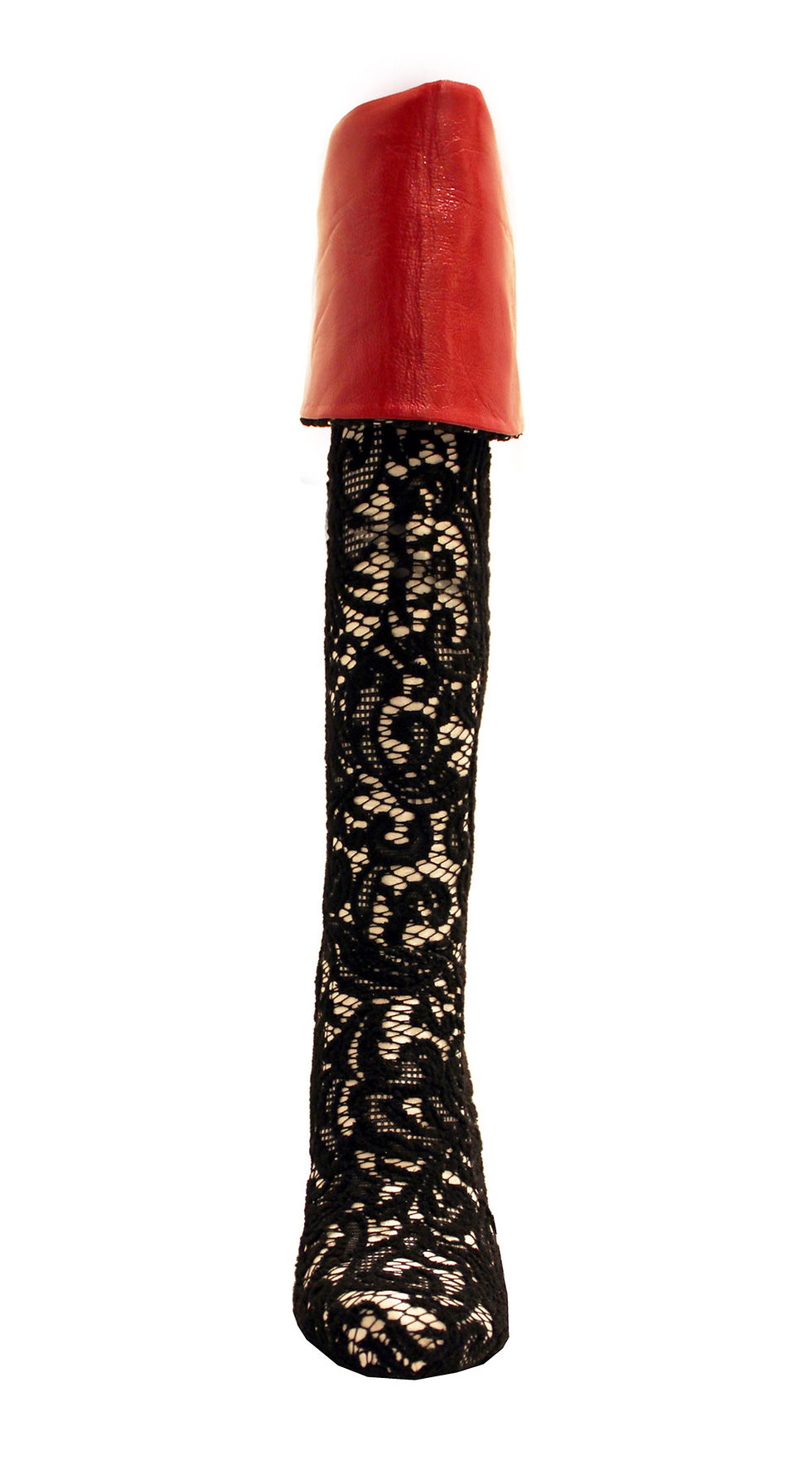 Thumbnail: Black and White Lace Red Flip - OTK Stiletto