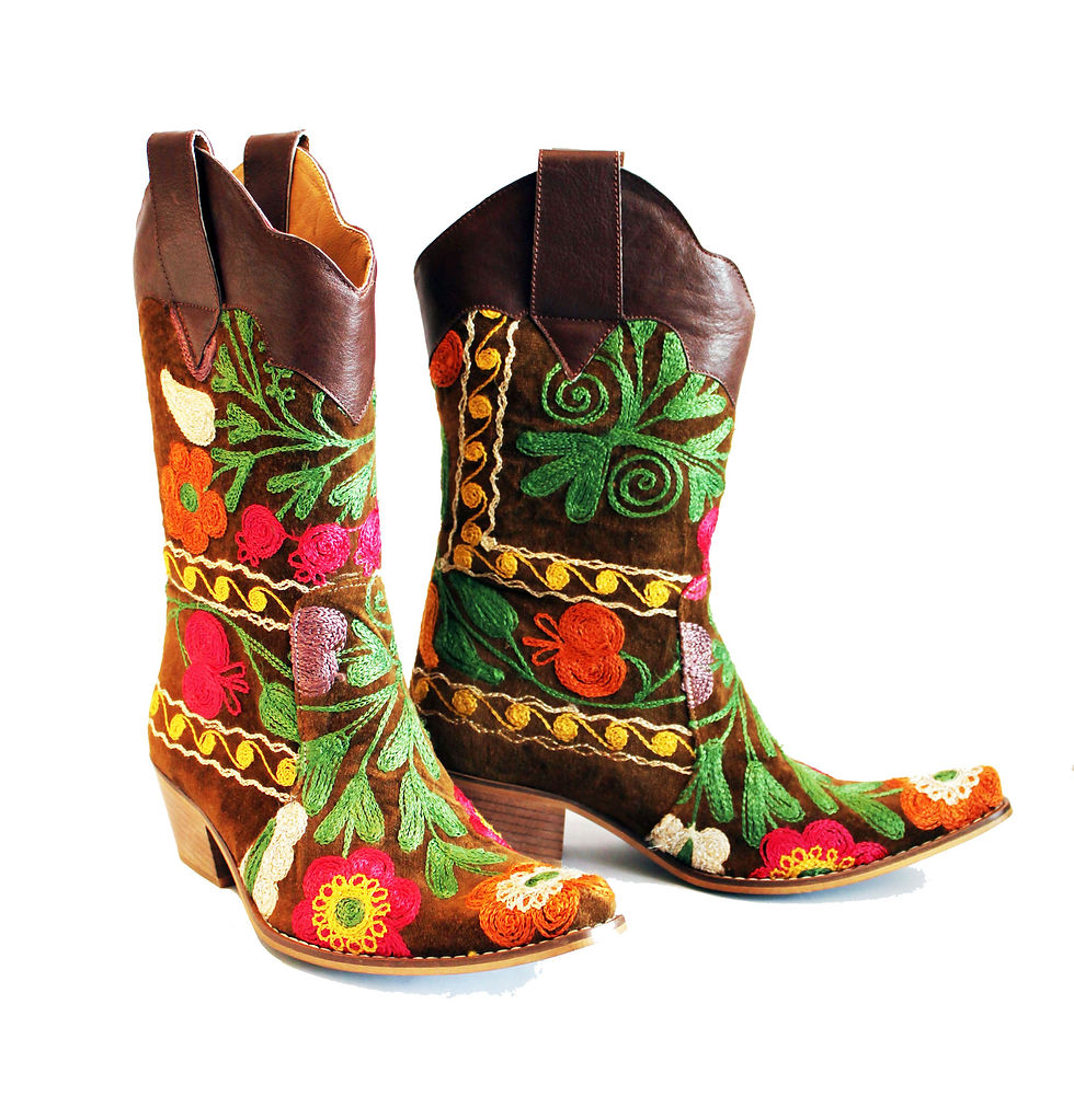 Thumbnail: Brown One of a kind Suzani - Pull On Cowboys