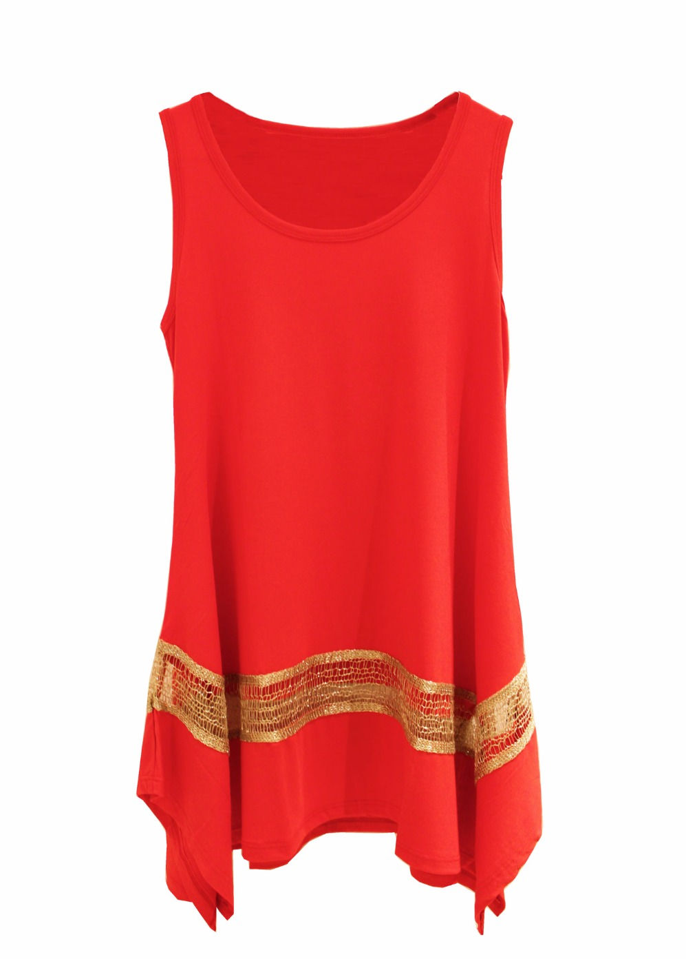 Gold Trim Top - Red