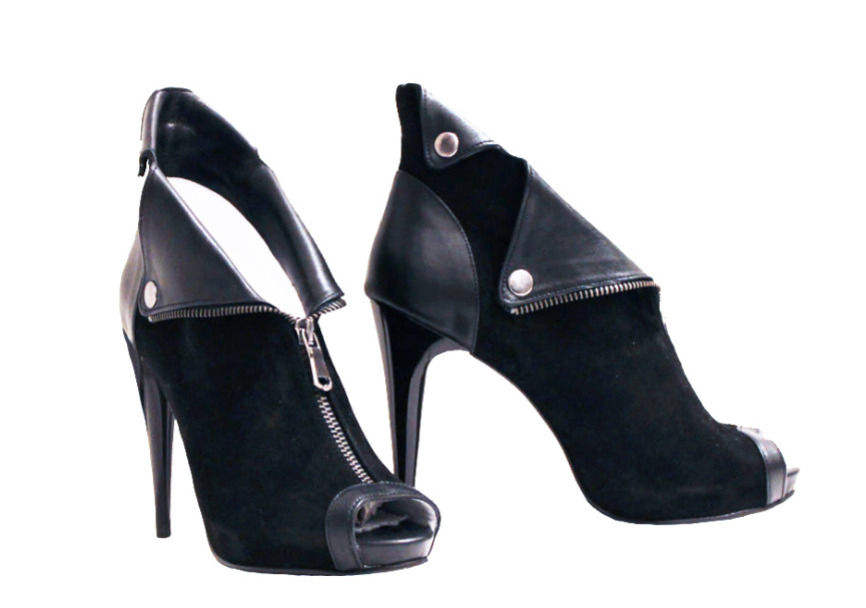 All Dark Leather Suede - ANK Stiletto