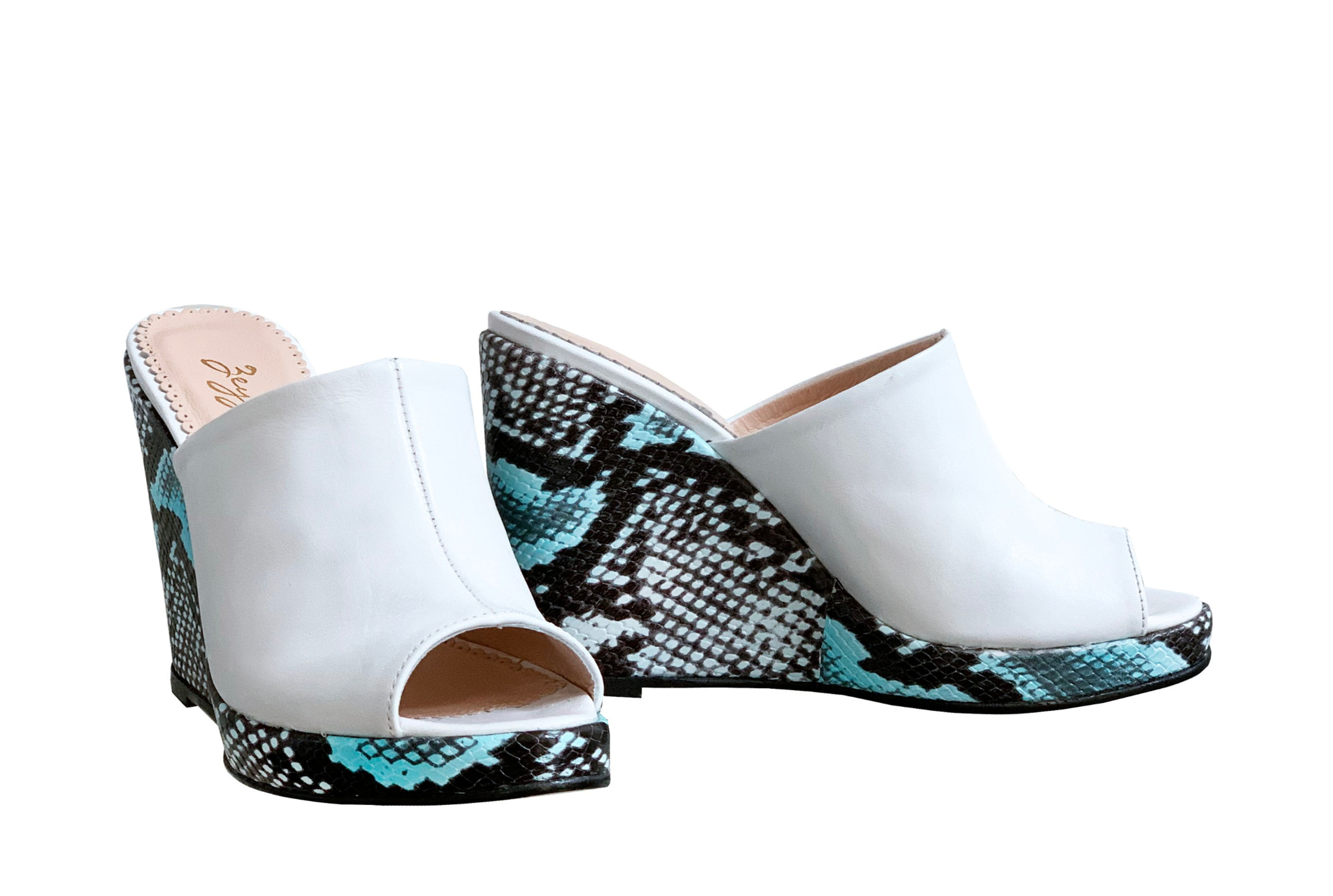 Blue Python - Slip On Wedge