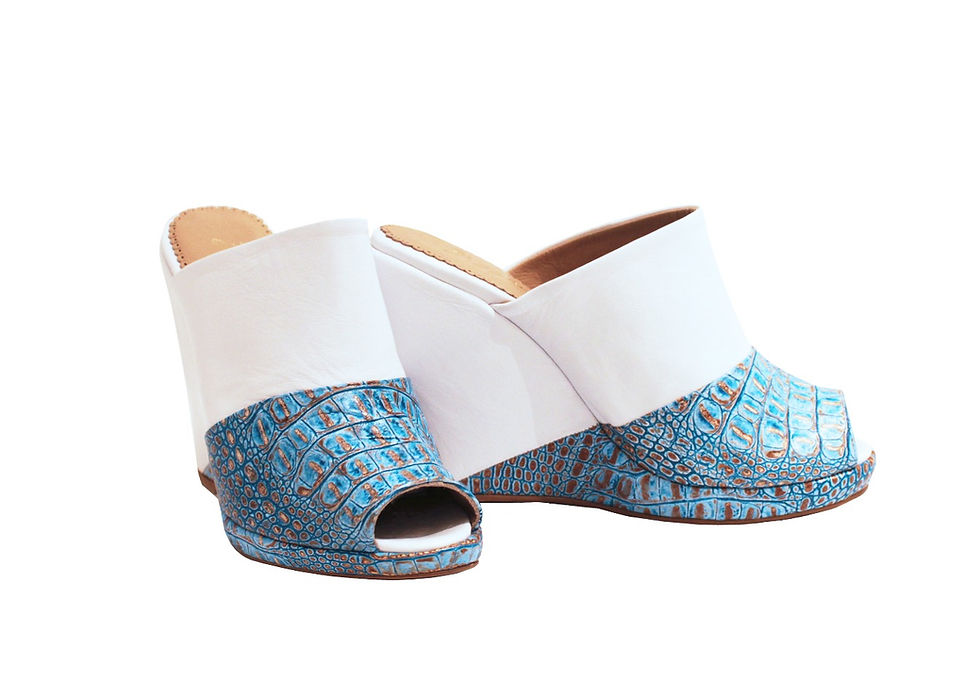 Turquoise Python - Slip On Wedge