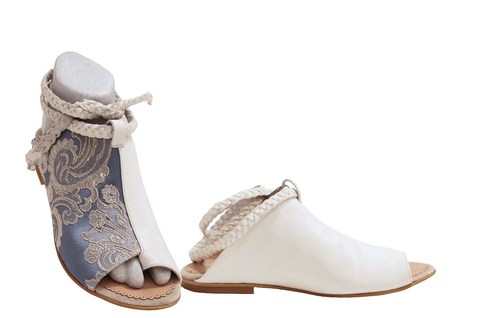 Ice Blue Leather - Gladiator Sandals