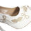 Thumbnail: Cream Leather Embroidered - Stiletto Pumps