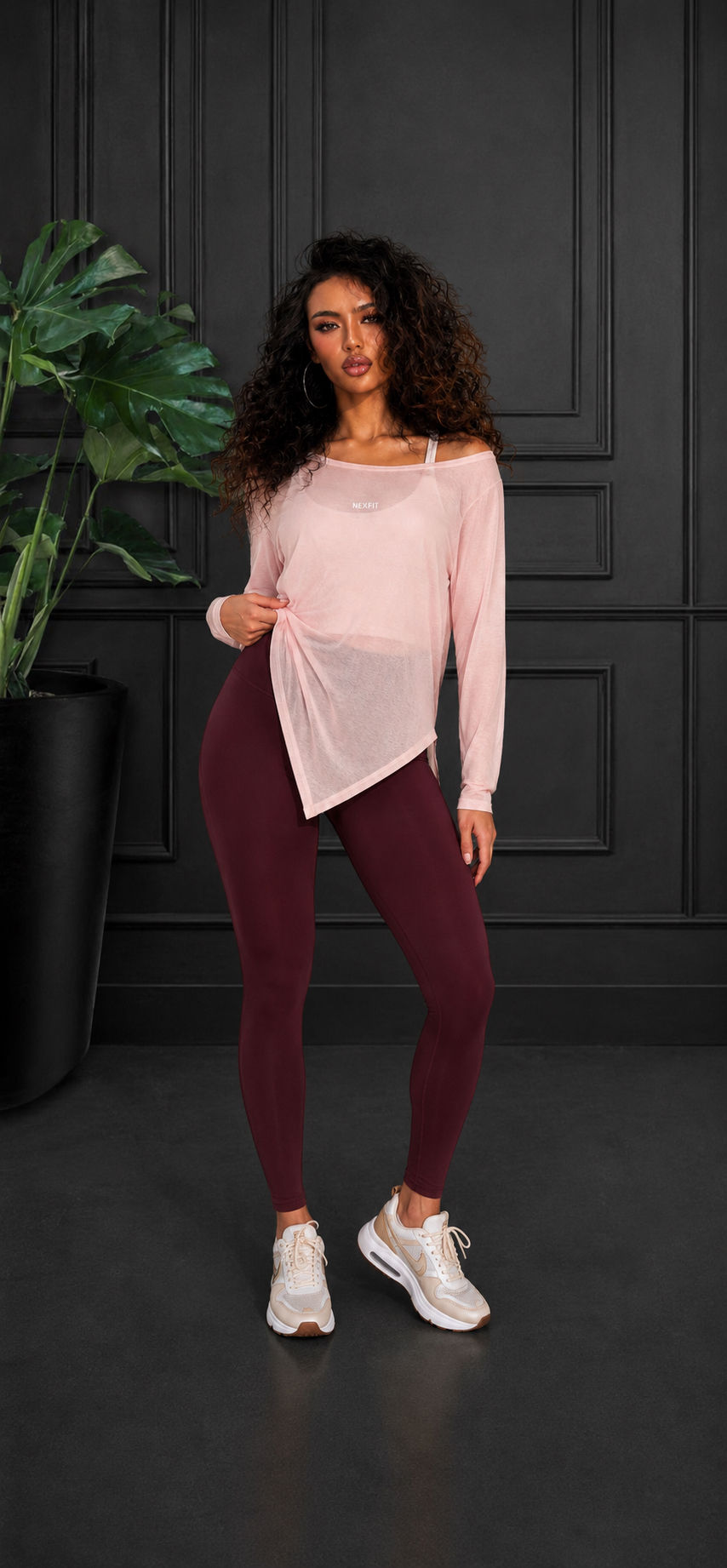 Thumbnail: Asymmetrical ruched mesh cover-up top