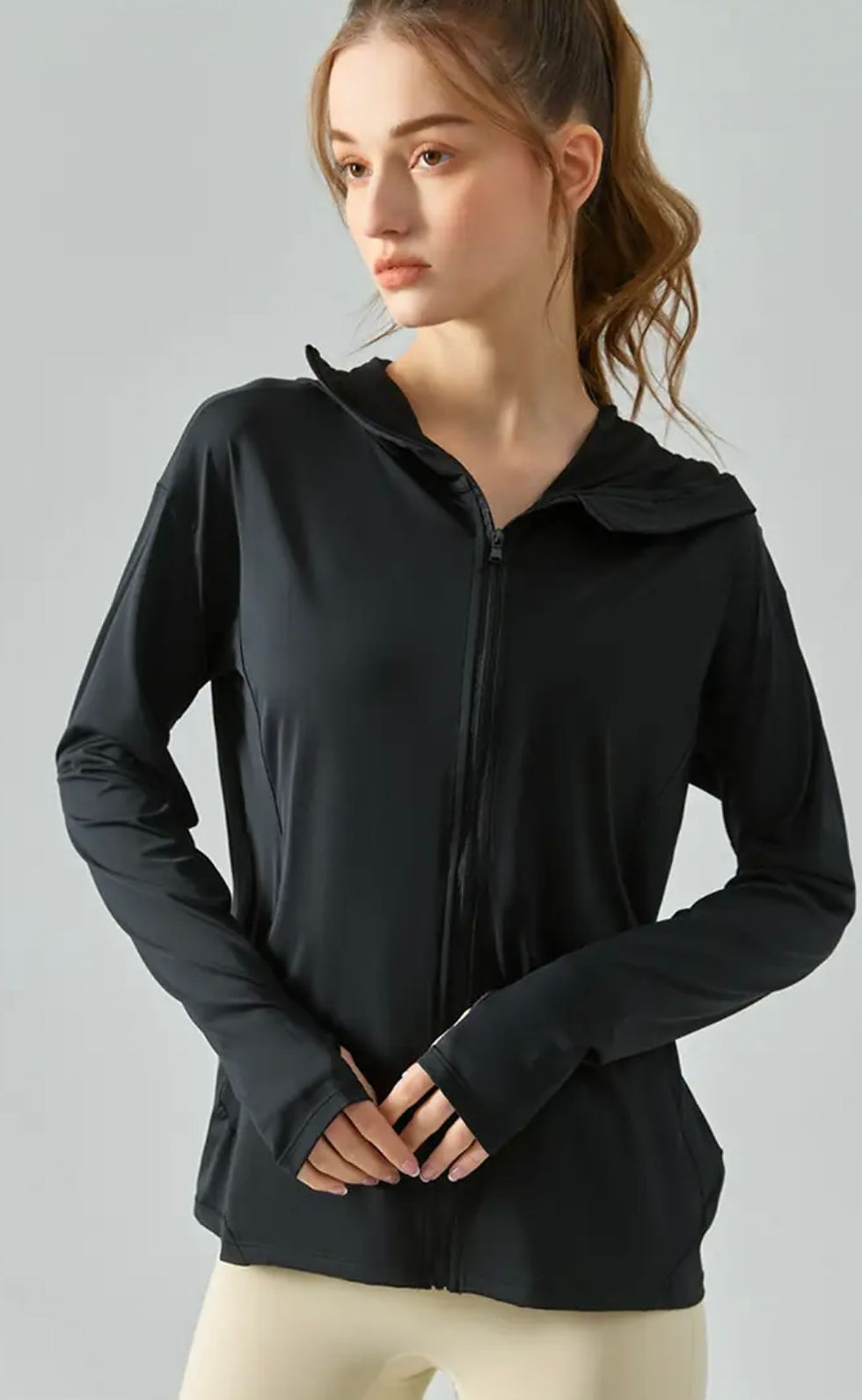 Thumbnail: Cooling Down  Jacket with Zipper Hoodie  Anti-UV Fitness Coat