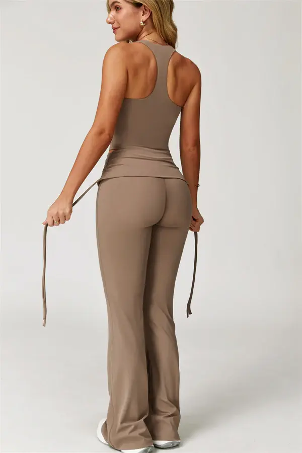 Thumbnail: Curve Flare Tie-Up Pants 