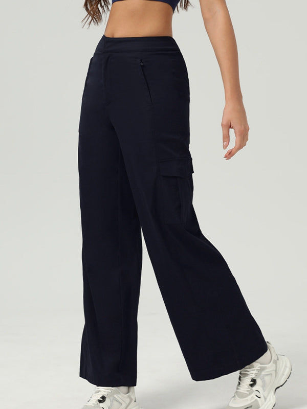 Thumbnail: Straight Leg Cargo Pants Joggers Pants Stretch Athletic Baggy Sweatpants with Po