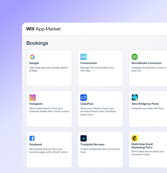 Apps available in the Wix App Market.