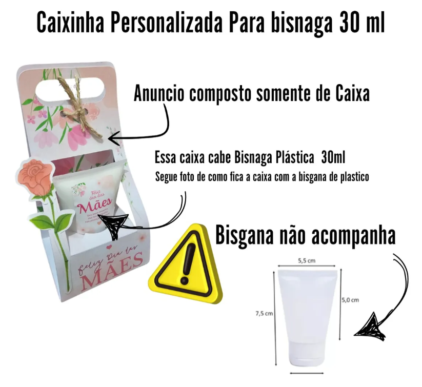 Miniatura: Caixa Personalizada Dia Das Maes P/ Bisnaga Plastica 30ml