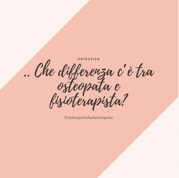 Che differenza c'è fra osteopatia e fisioterapia?