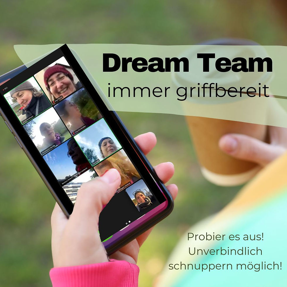 Wir sind mit Zoom-Video Call verbunden - jeder geht aber bei sich zu Hause spazieren.