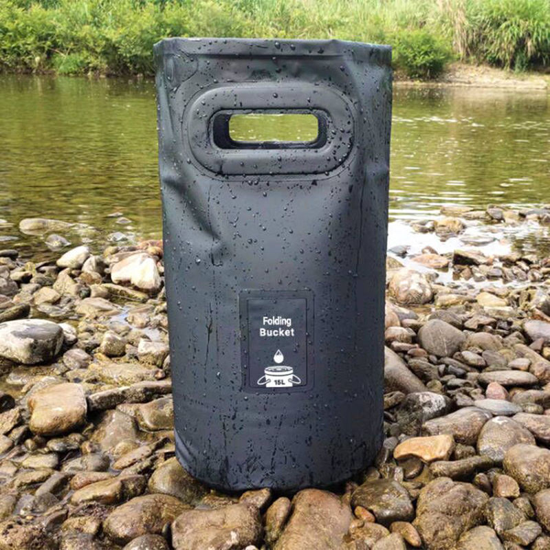 Cubo de agua plegable para exteriores, portátil para acampar, picnic, pesca, vi