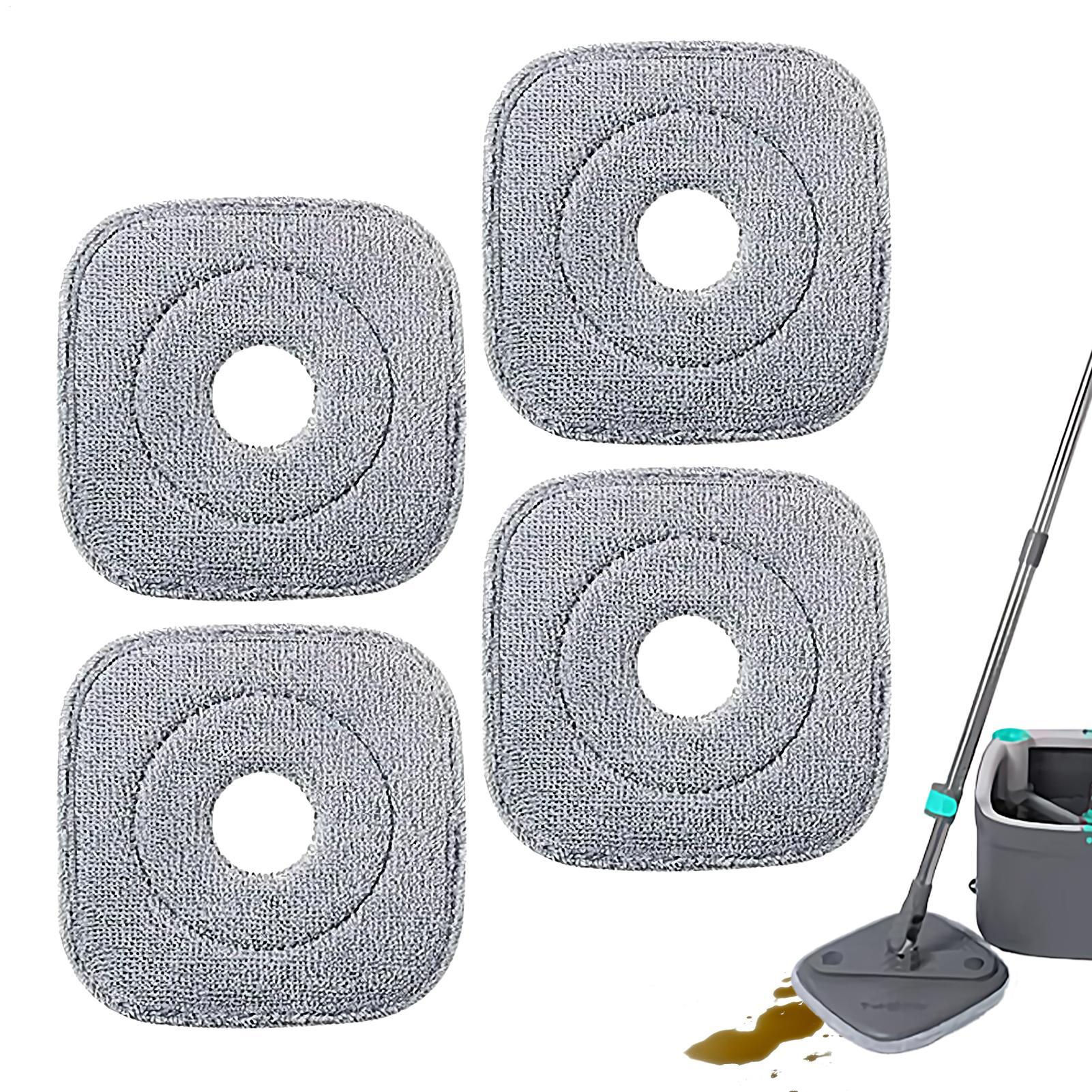 Cabezales de Repuesto para Mopa, 4 Piezas, Microfibra, Cuadrados, para Limpieza