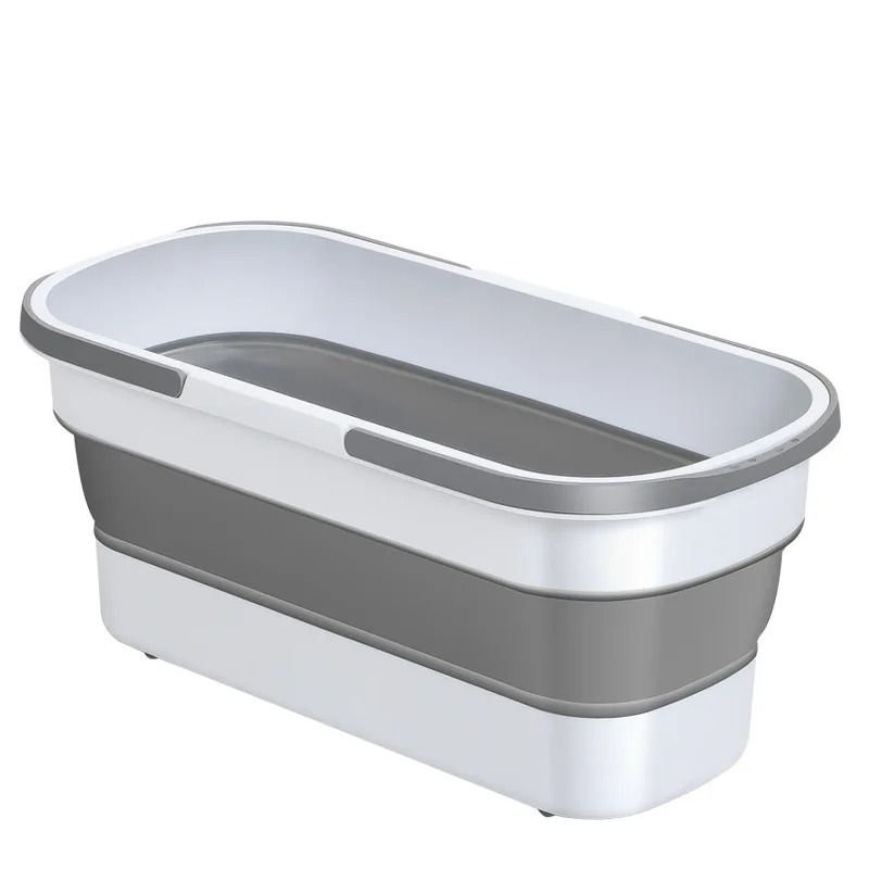Cubo Plegable de Plástico de 30L para Camping, Lavabo de Gran Capacidad, Acceso