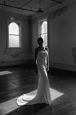 mia ateliers made to order wedding dress strapless modern birdes meloubnre bridal shop