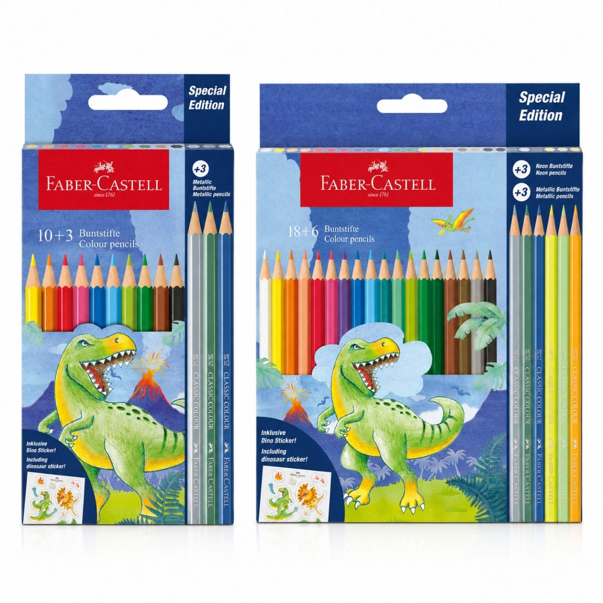 Set creioane colorate Faber-Castell Dinozauri