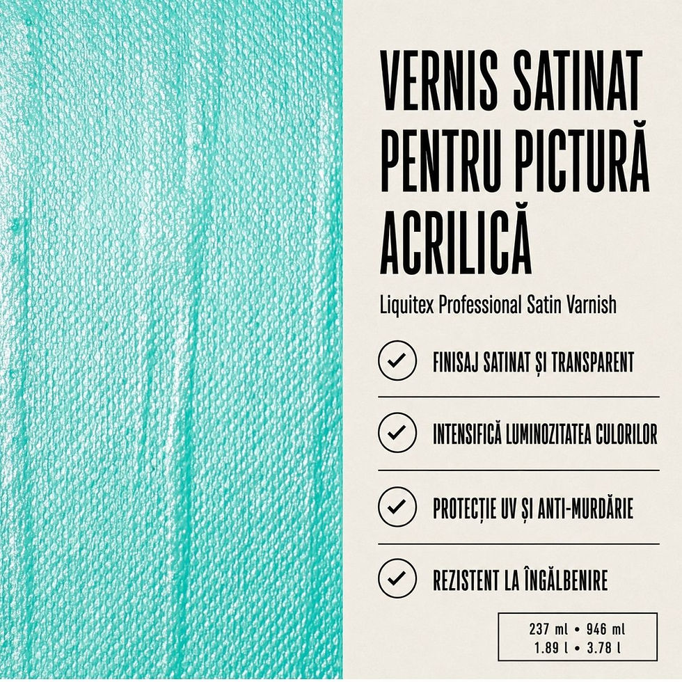 Miniatură: Vernis acrilic satinat Liquitex Professional Satin Varnish [Mostra si beneficii]
