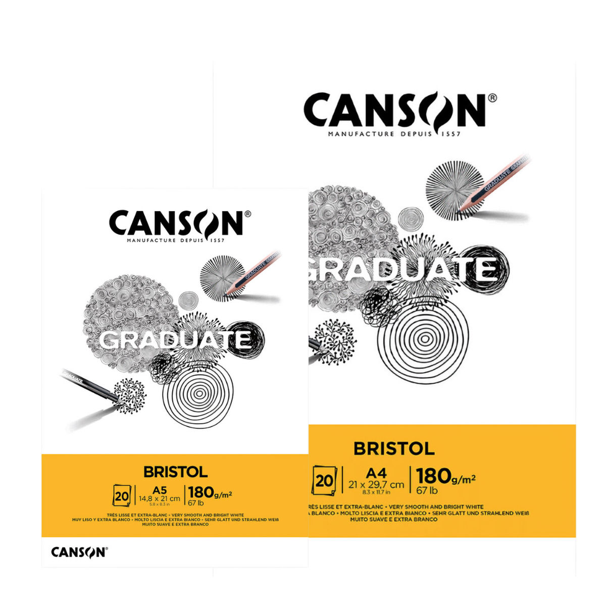 Bloc desen Graduate Bristol Canson 180g 20 file