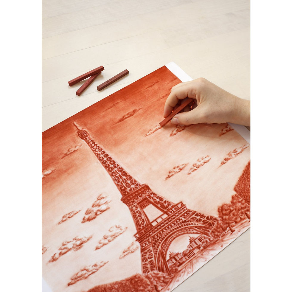 Miniatură: Creioane patrate pastel Sketching Carres pentru desen set 2 buc Sanguine Conte a Paris [Sugestie de prezentare]