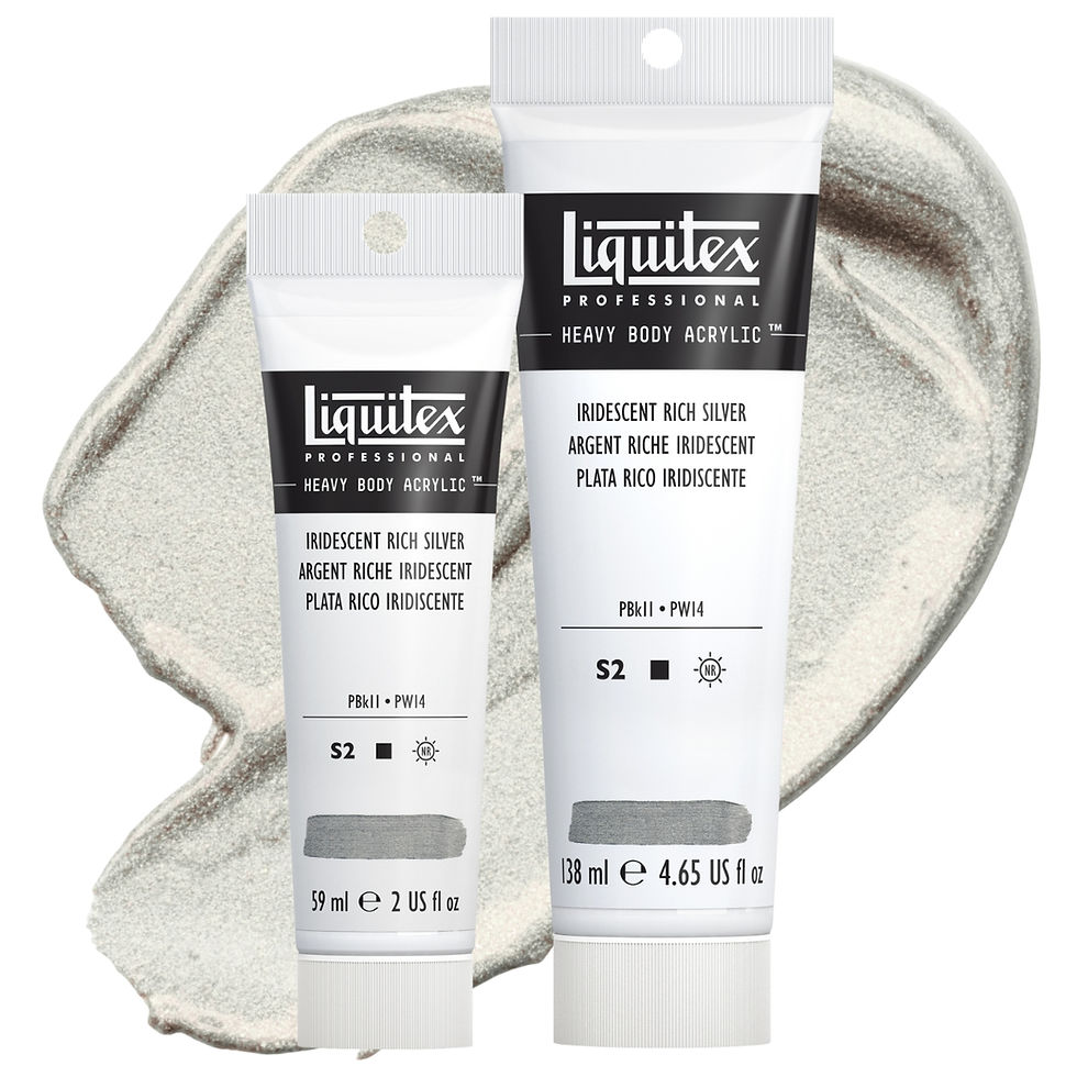 Miniatură: 094376921724, 887452030010- Culori acrilice profesionale 239 Iridescent Rich Silver Liquitex Heavy Body