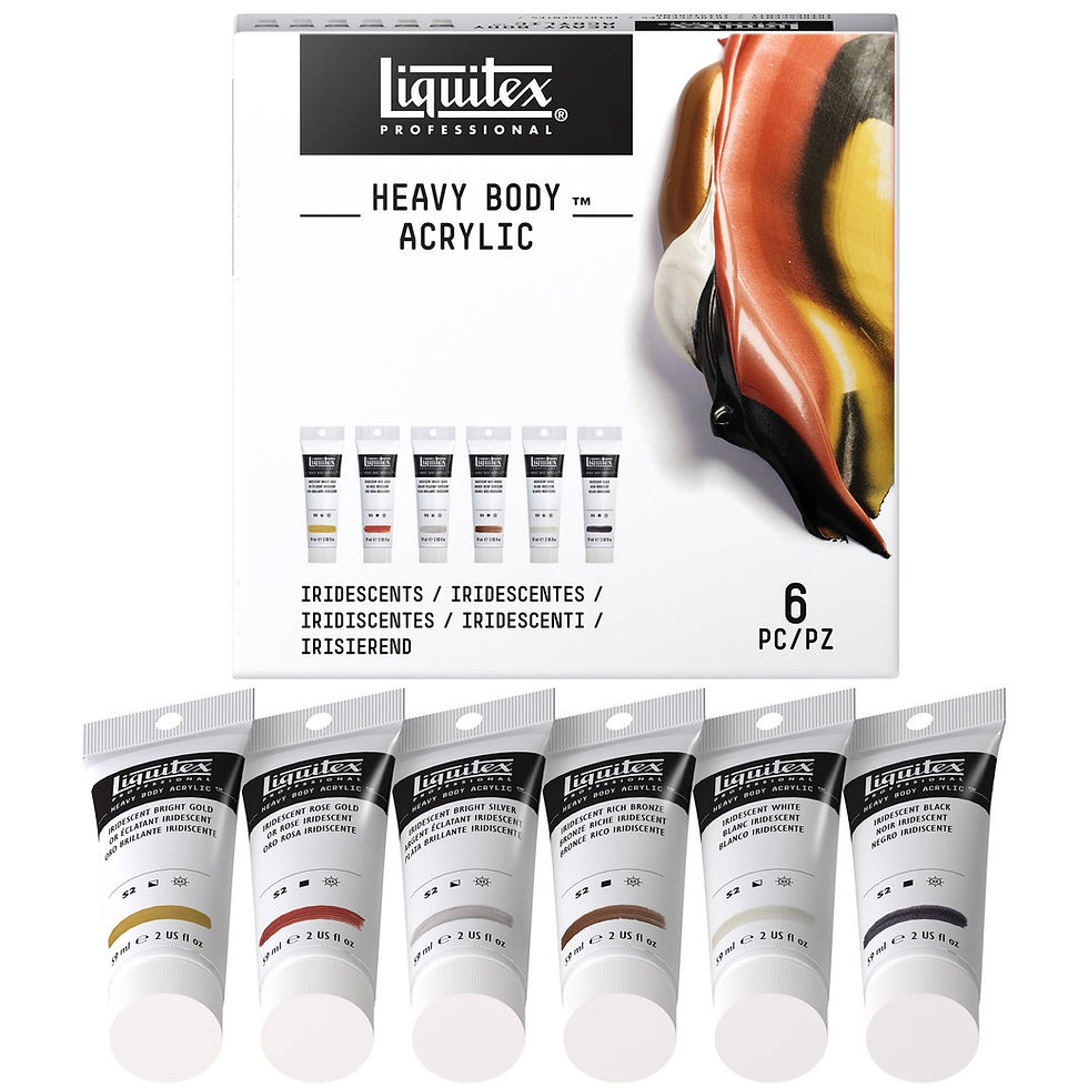 Miniatură: Set culori acrilice iridescente Heavy Body Liquitex 6x59ml [Sugestie de prezentare]