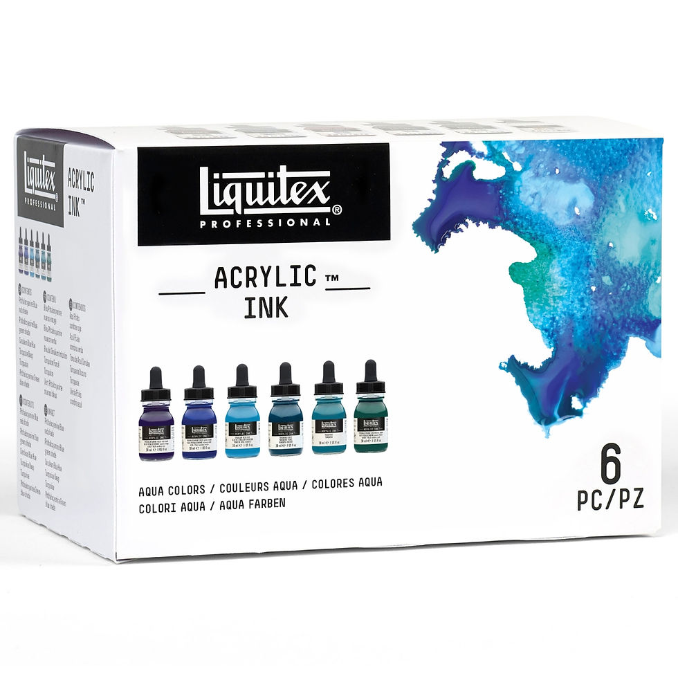 887452047742-Set 6x30ml cerneala acrilica Aqua Liquitex 887452047742