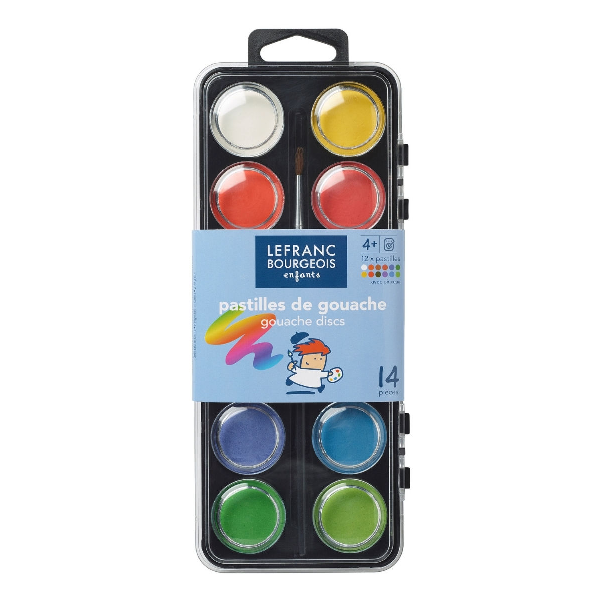 3013648071520- Set pastile pictura gouache Lefranc Bourgeois - 12 culori si 1 pensula 3013648071520