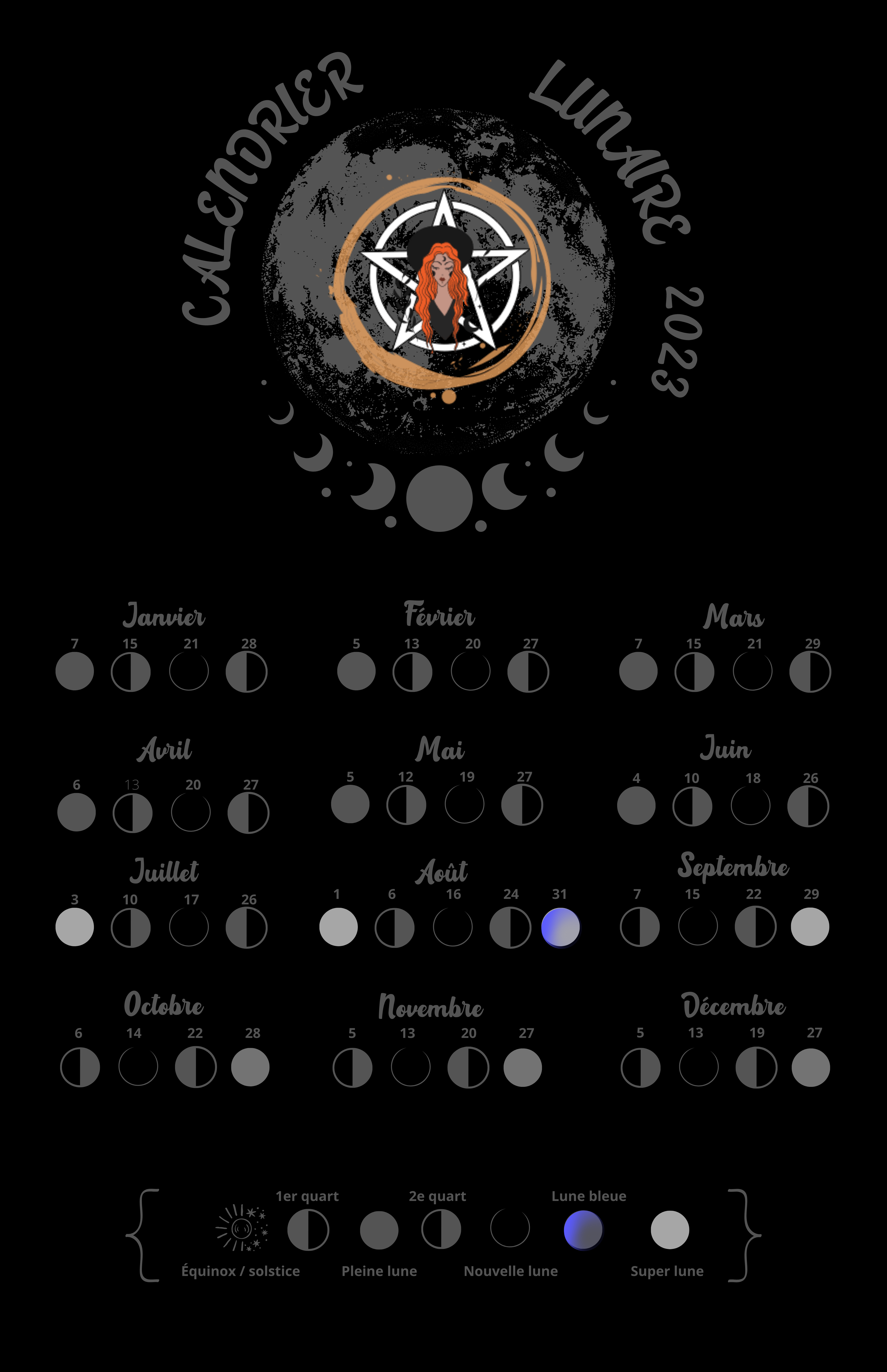 Calendrier lunaire 11x17