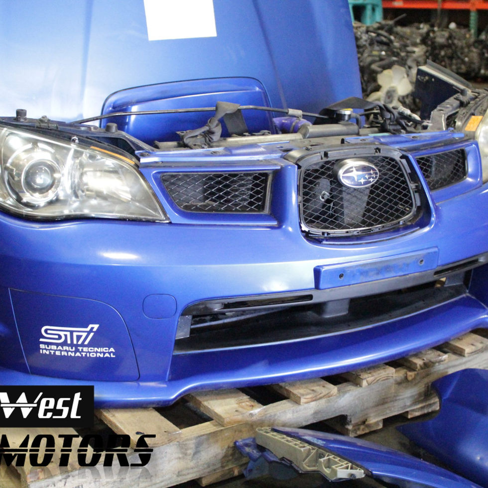 Complete JDM Subaru Impreza WRX STi V9 (2006–2007) nose cut assembly with bumper, headlights, hood,