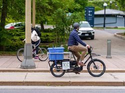 Creme Happy Wagon with cargo on the back