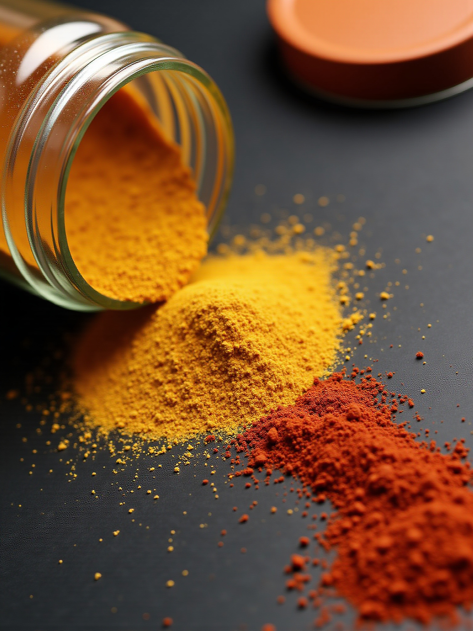 shows different spices on a table