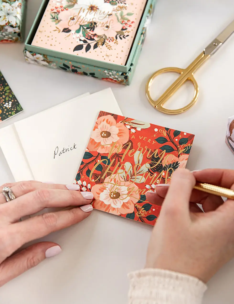 Thumbnail: Bespoke Letterpress Christmas Card Boxset - Floral Fields