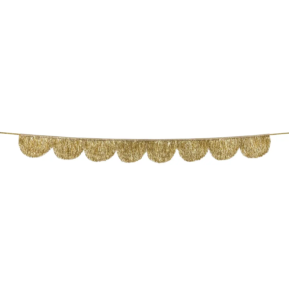 Thumbnail: Meri Meri Tinsel Scallop Garland - Gold