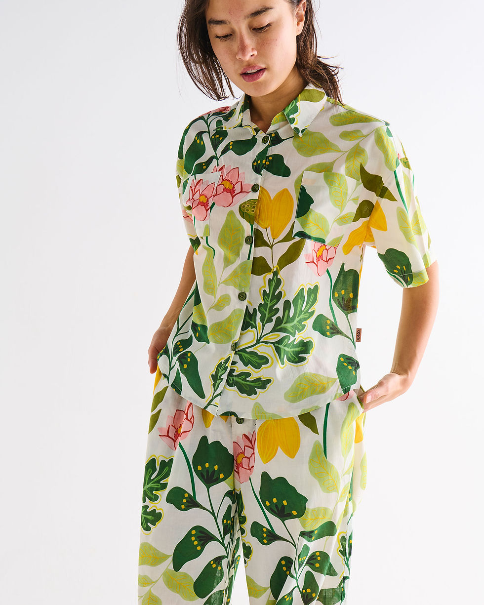 Thumbnail: Kip & Co Organic Cotton Short-Sleeve Pyjama - Wander