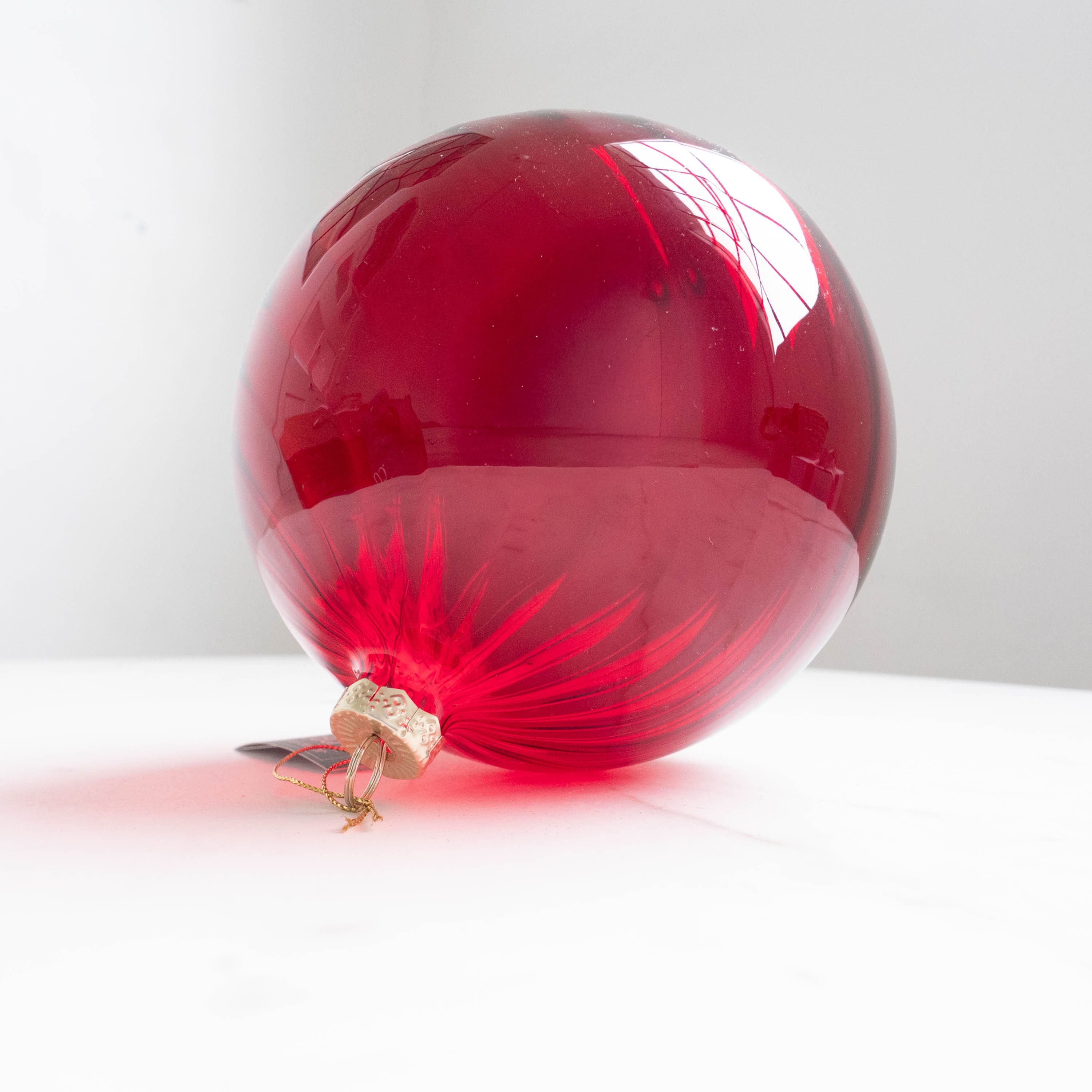 Translucent Glass Bauble - Giant Ruby Swirl